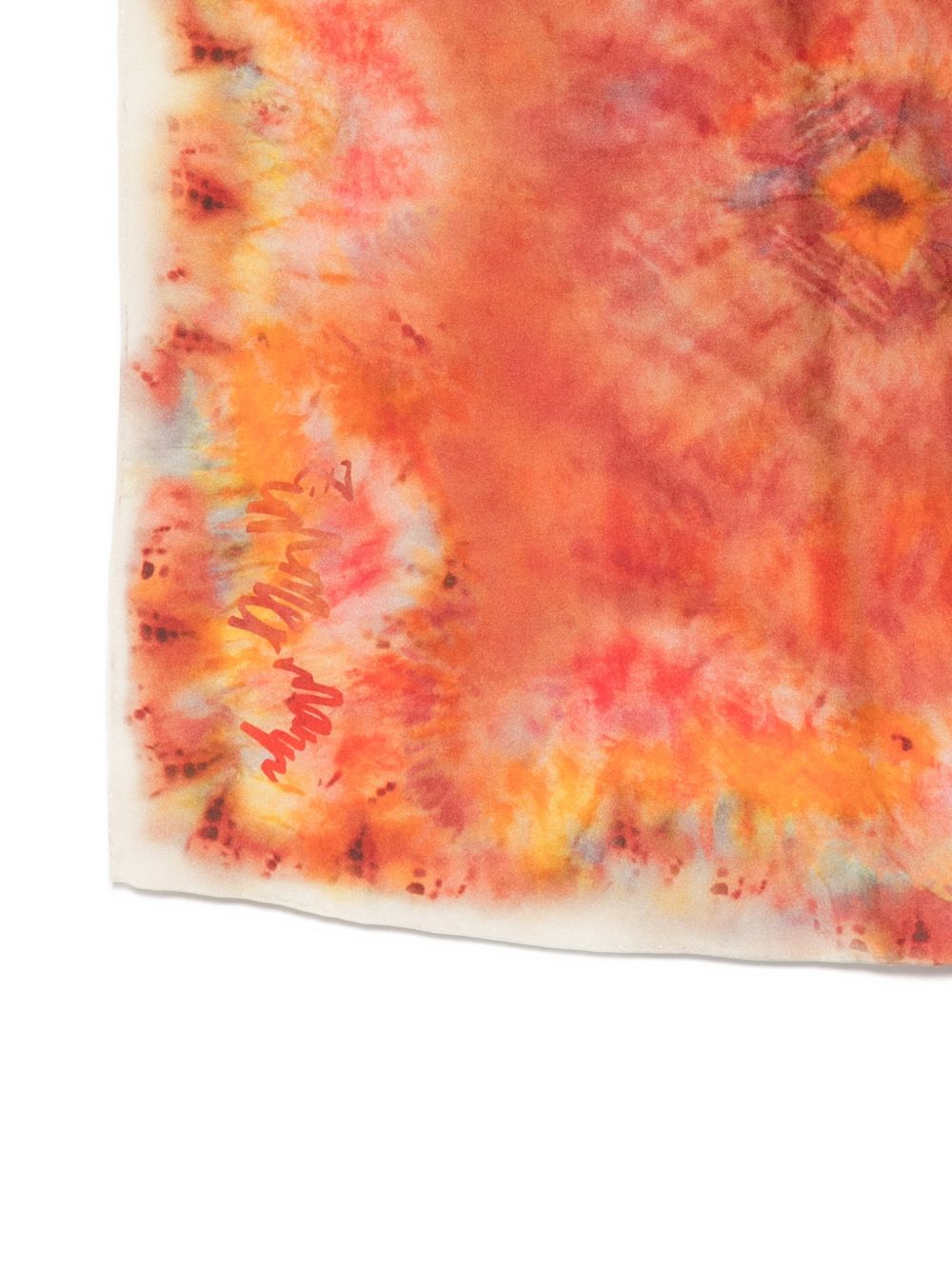 Zimmermann Tie-Dye Printed Silk Scarf — Red, view 3