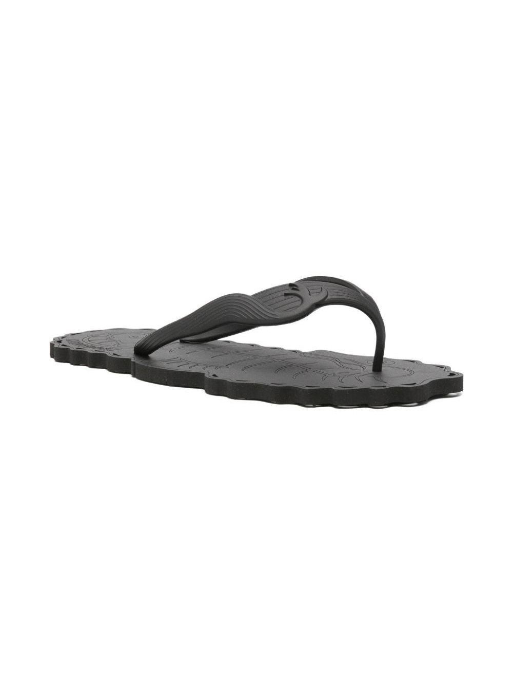 Zimmermann Seahorse-Engraved Thong Sandals — Black, view 4